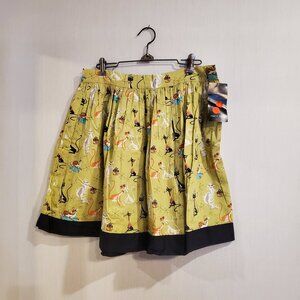 Sharon Endick Retro Novelty Cat Pleated Skirt Size 12